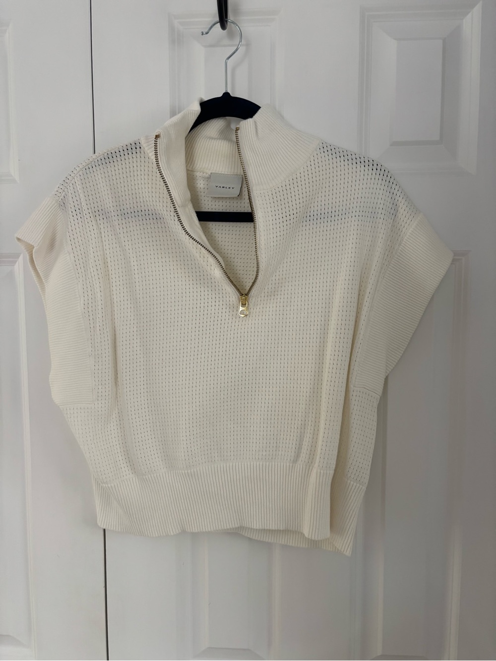 Varley Half-Zip Knit Pullover in Cream